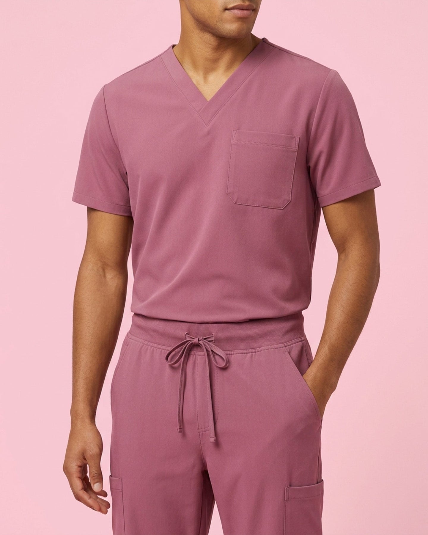 Men's One-Pocket V-neck Scrub Top - Scrubloop