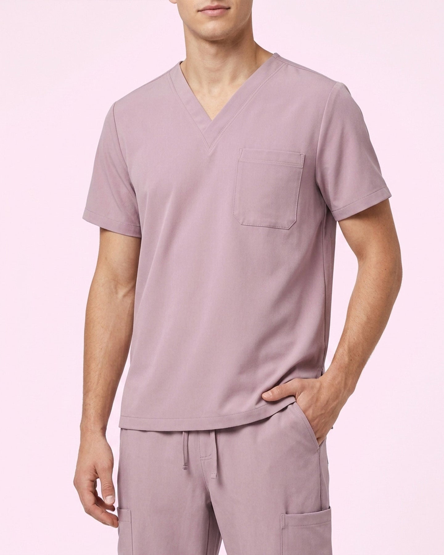 Men's One-Pocket V-neck Scrub Top - Scrubloop