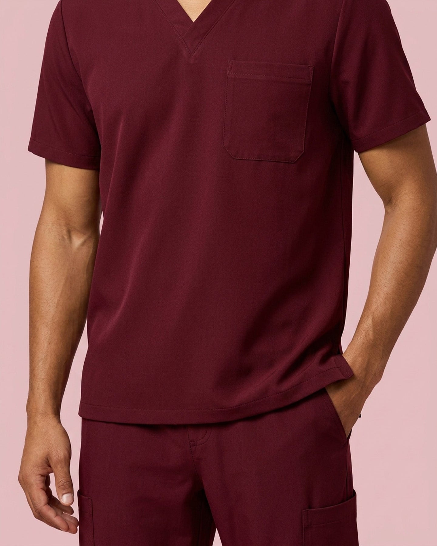Men's One-Pocket V-neck Scrub Top - Scrubloop