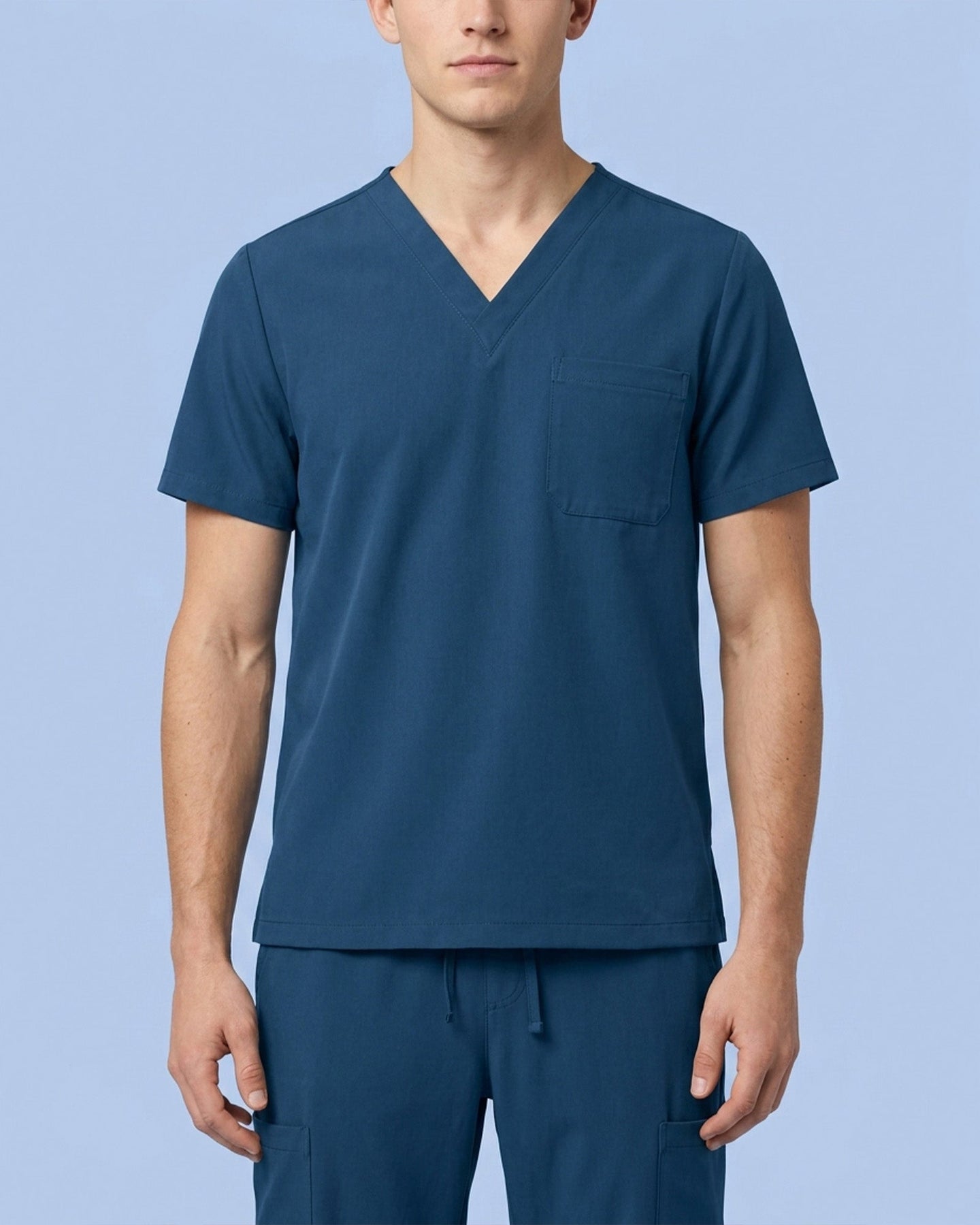Men's One-Pocket V-neck Scrub Top - Scrubloop