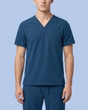 One-Pocket V-neck Top Ocean