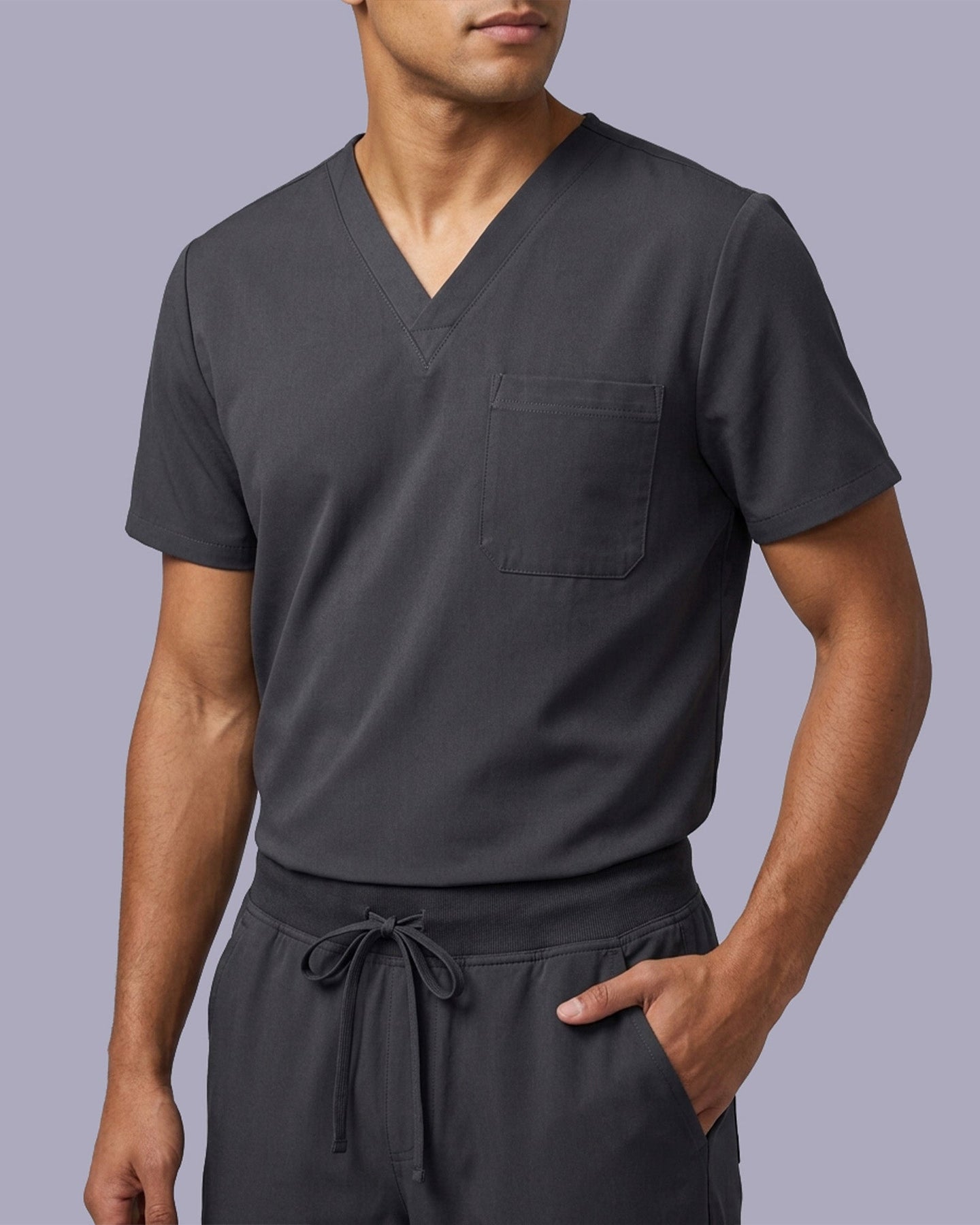 Men's One-Pocket V-neck Scrub Top - Scrubloop