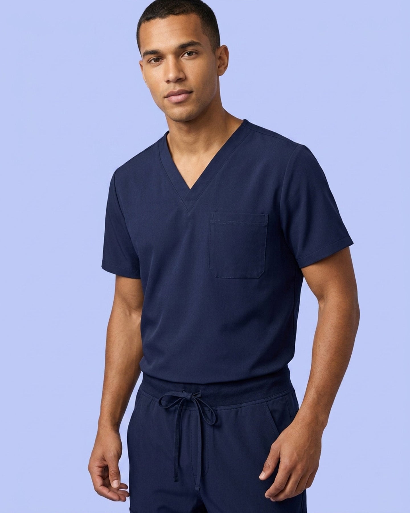 Men's One-Pocket V-neck Scrub Top - Scrubloop