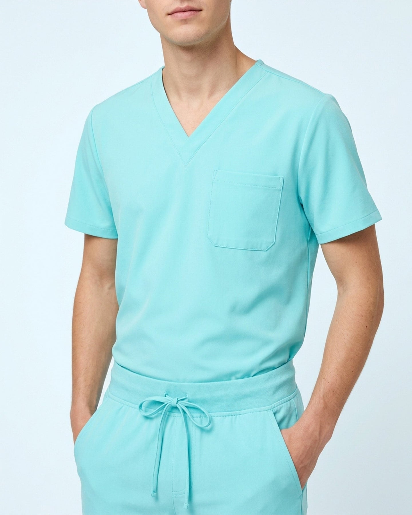 Men's One-Pocket V-neck Scrub Top - Scrubloop