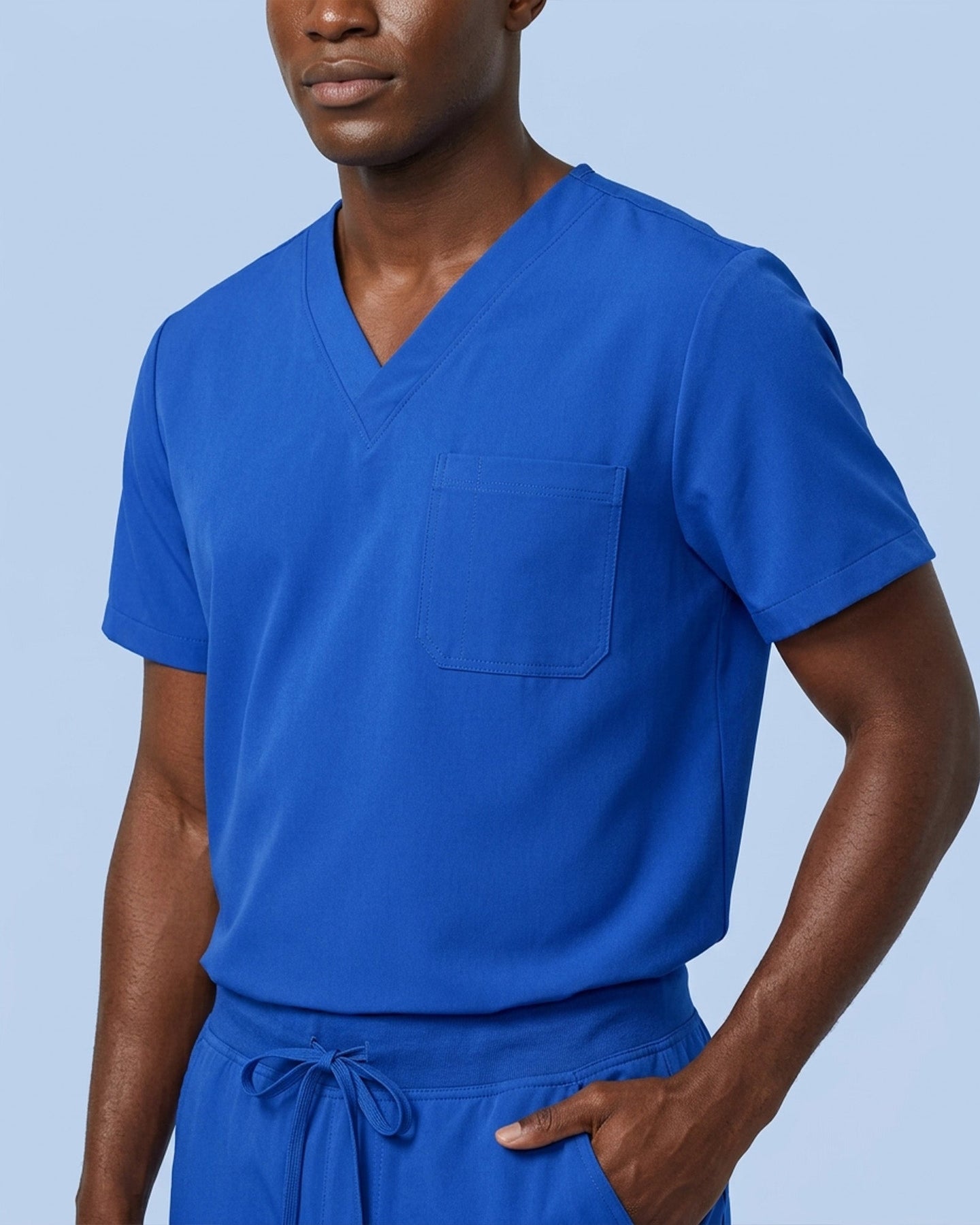 Men's One-Pocket V-neck Scrub Top - Scrubloop