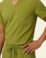 Men's One-Pocket V-neck Scrub Top Avocado - Scrubloop