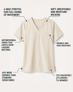 Men's One-Pocket V-neck Scrub Top Birch - Scrubloop