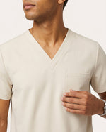 Men's One-Pocket V-neck Scrub Top Birch - Scrubloop