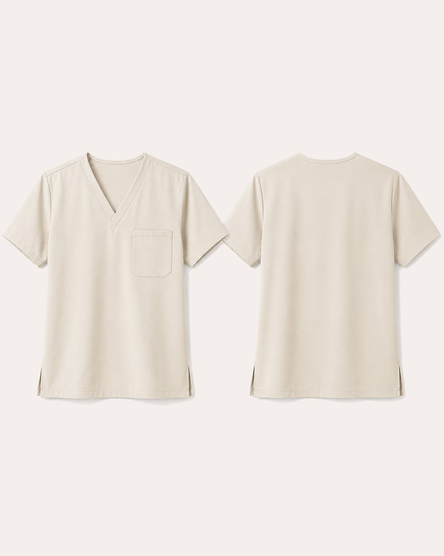 Men's One-Pocket V-neck Scrub Top Birch - Scrubloop