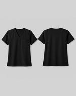 Men's One-Pocket V-neck Scrub Top Black - Scrubloop