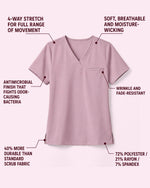 Men's One-Pocket V-neck Scrub Top Blossom - Scrubloop