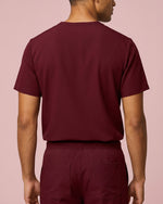 Men's One-Pocket V-neck Scrub Top Burgundy - Scrubloop