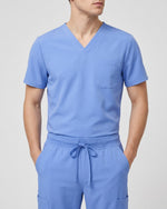 Men's One-Pocket V-neck Scrub Top Ceil Blue - Scrubloop