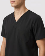 Men's One-Pocket V-neck Scrub Top Charcoal - Scrubloop