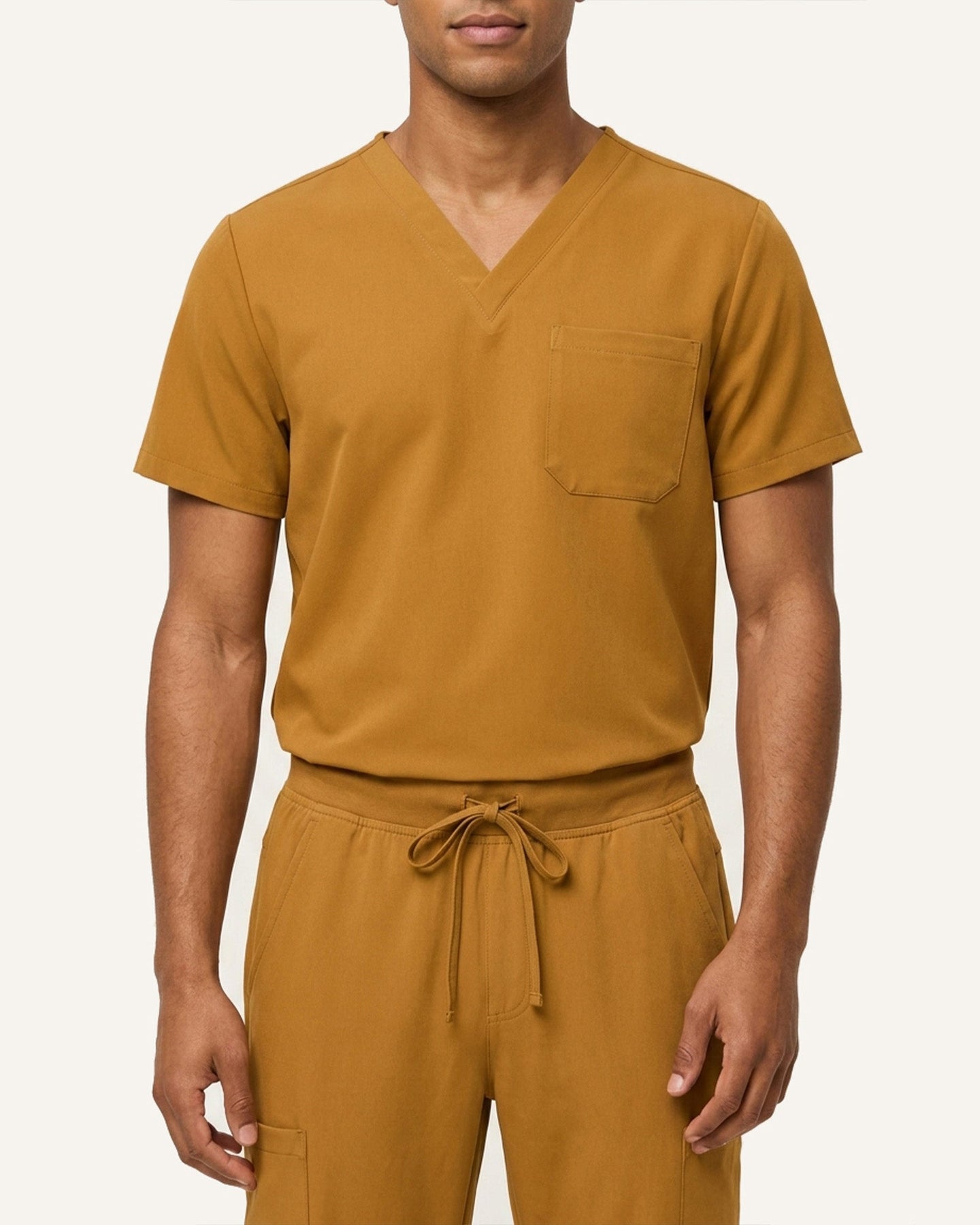 Men's One-Pocket V-neck Scrub Top Cider - Scrubloop
