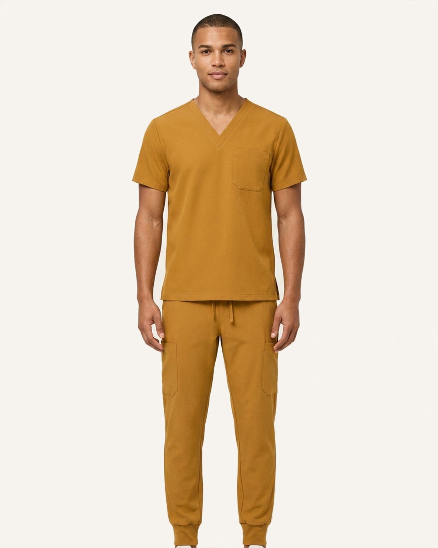 Men's One-Pocket V-neck Scrub Top Cider - Scrubloop