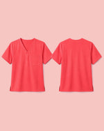 Men's One-Pocket V-neck Scrub Top Coral - Scrubloop