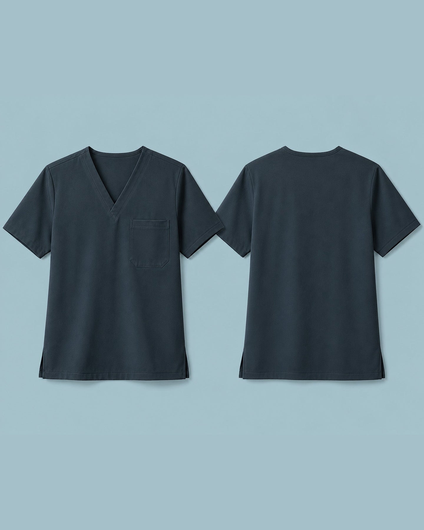 Men's One-Pocket V-neck Scrub Top Dark Harbor - Scrubloop