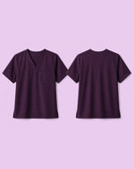 Men's One-Pocket V-neck Scrub Top Deep Eggplant - Scrubloop