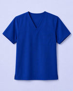 Men's One-Pocket V-neck Scrub Top Galaxy Blue - Scrubloop