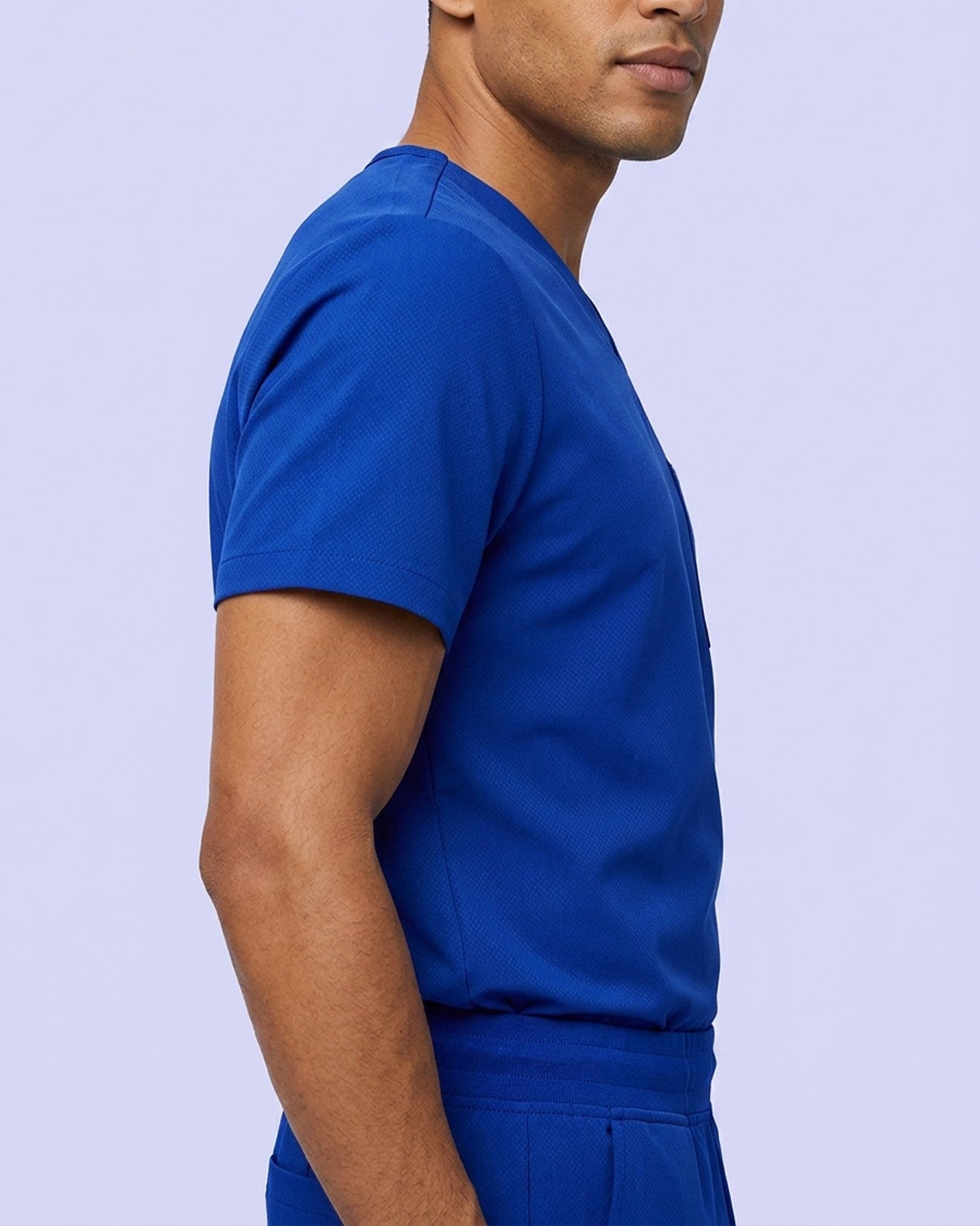 Men's One-Pocket V-neck Scrub Top Galaxy Blue - Scrubloop