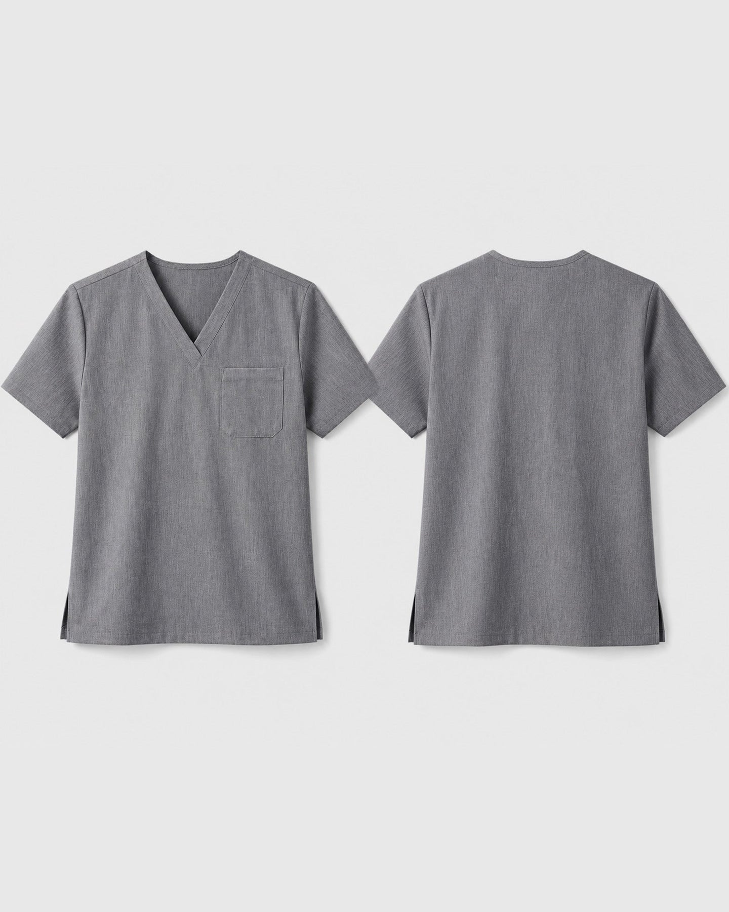 Men's One-Pocket V-neck Scrub Top Heather Gray - Scrubloop