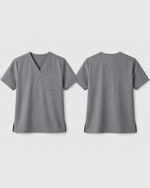 Men's One-Pocket V-neck Scrub Top Heather Gray - Scrubloop