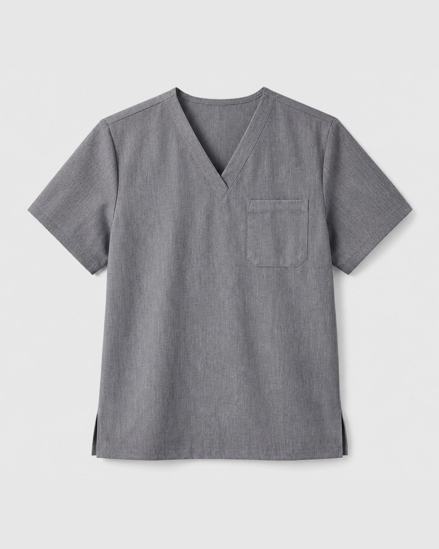 Men's One-Pocket V-neck Scrub Top Heather Gray - Scrubloop