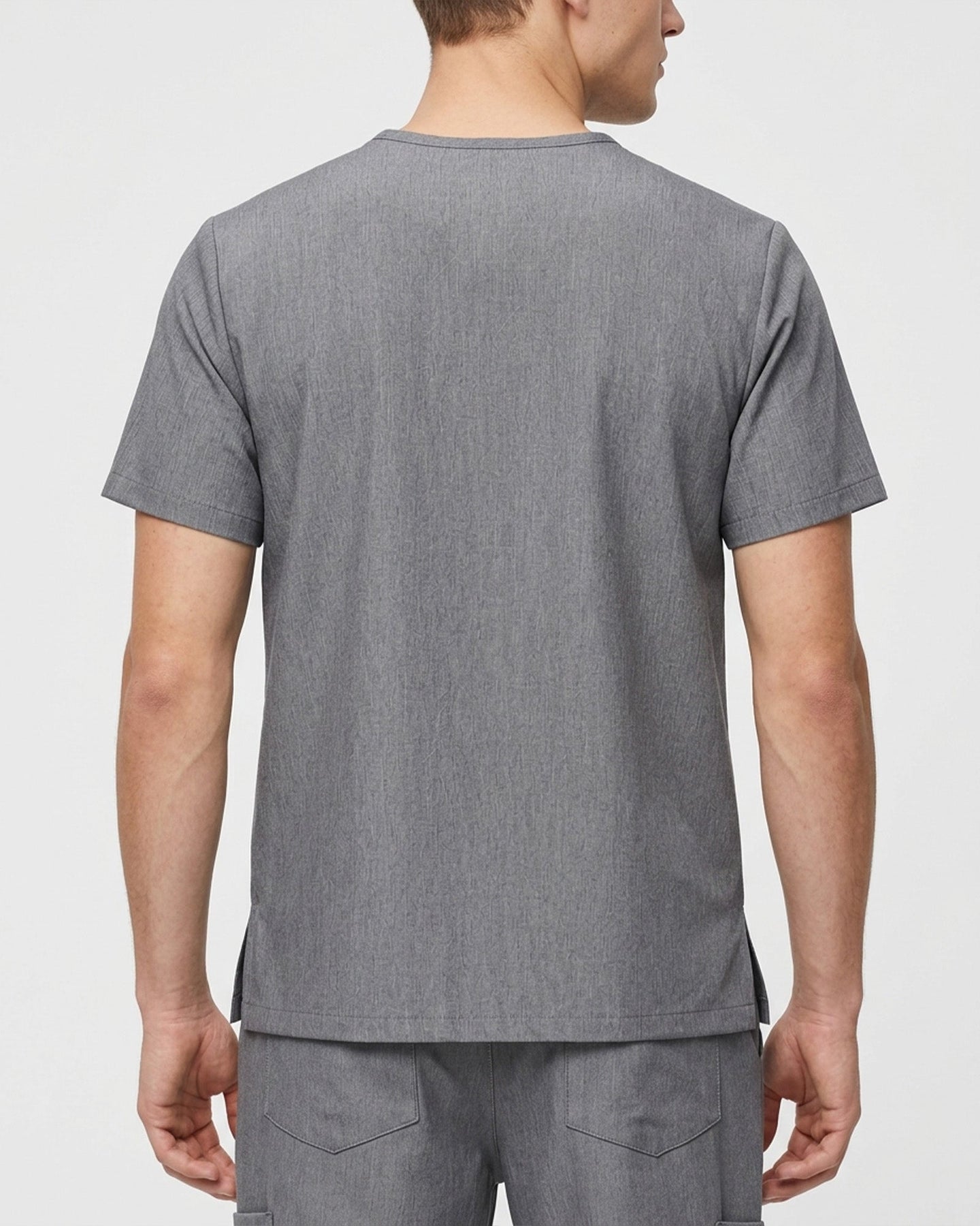 Men's One-Pocket V-neck Scrub Top Heather Gray - Scrubloop