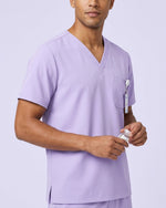 Men's One-Pocket V-neck Scrub Top Lavender - Scrubloop