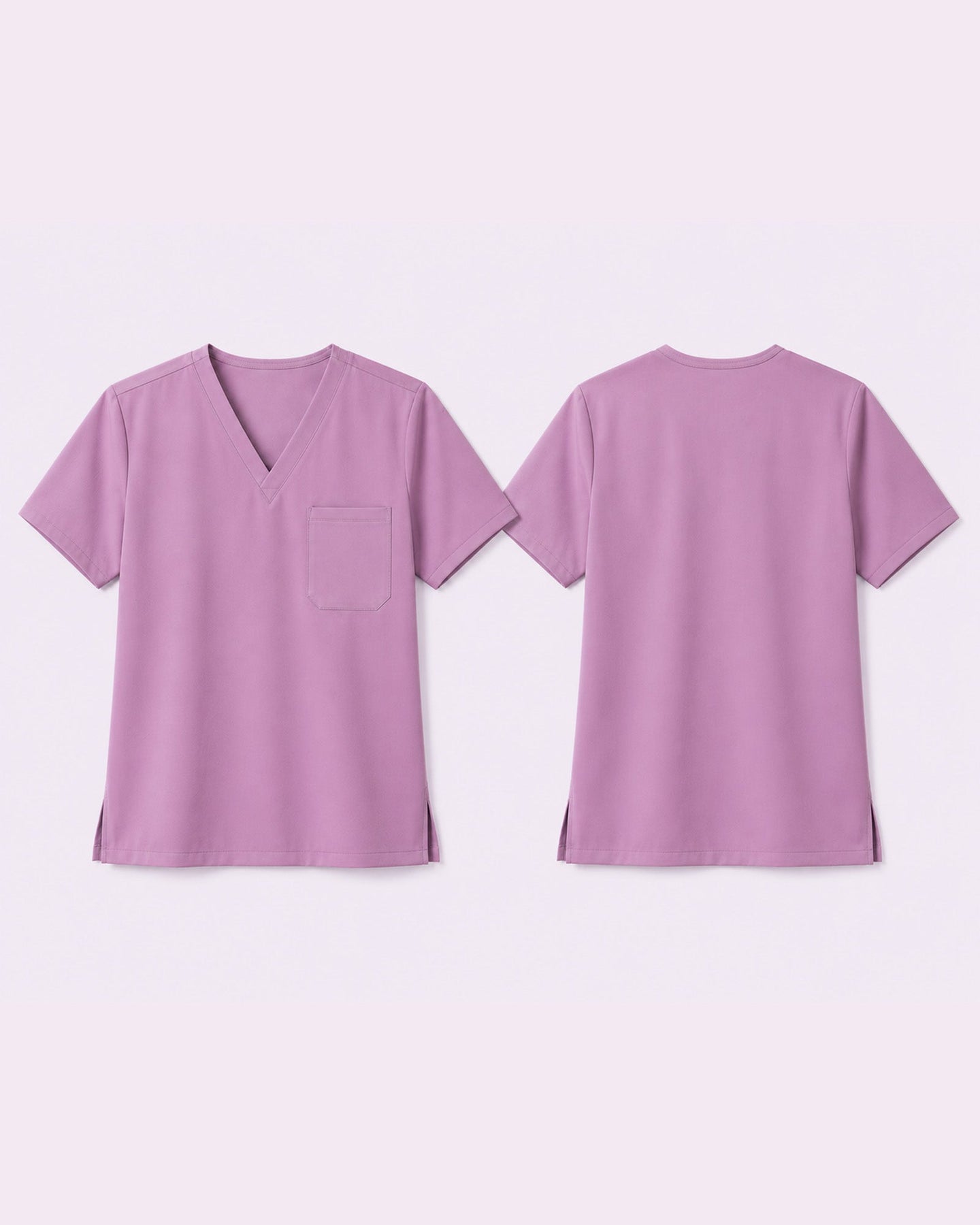 Men's One-Pocket V-neck Scrub Top Lilac - Scrubloop