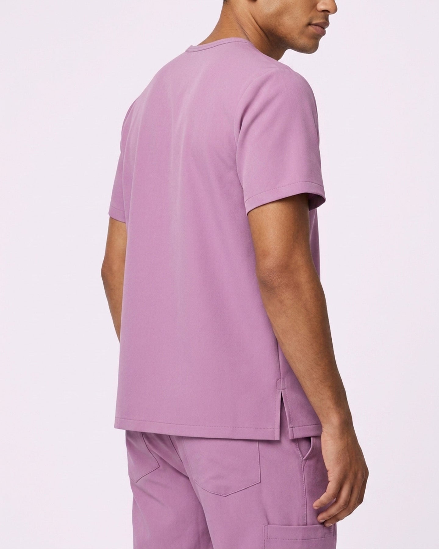 Men's One-Pocket V-neck Scrub Top Lilac - Scrubloop