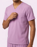 Men's One-Pocket V-neck Scrub Top Lilac - Scrubloop