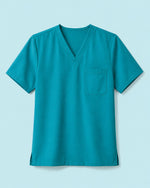 Men's One-Pocket V-neck Scrub Top Marina - Scrubloop