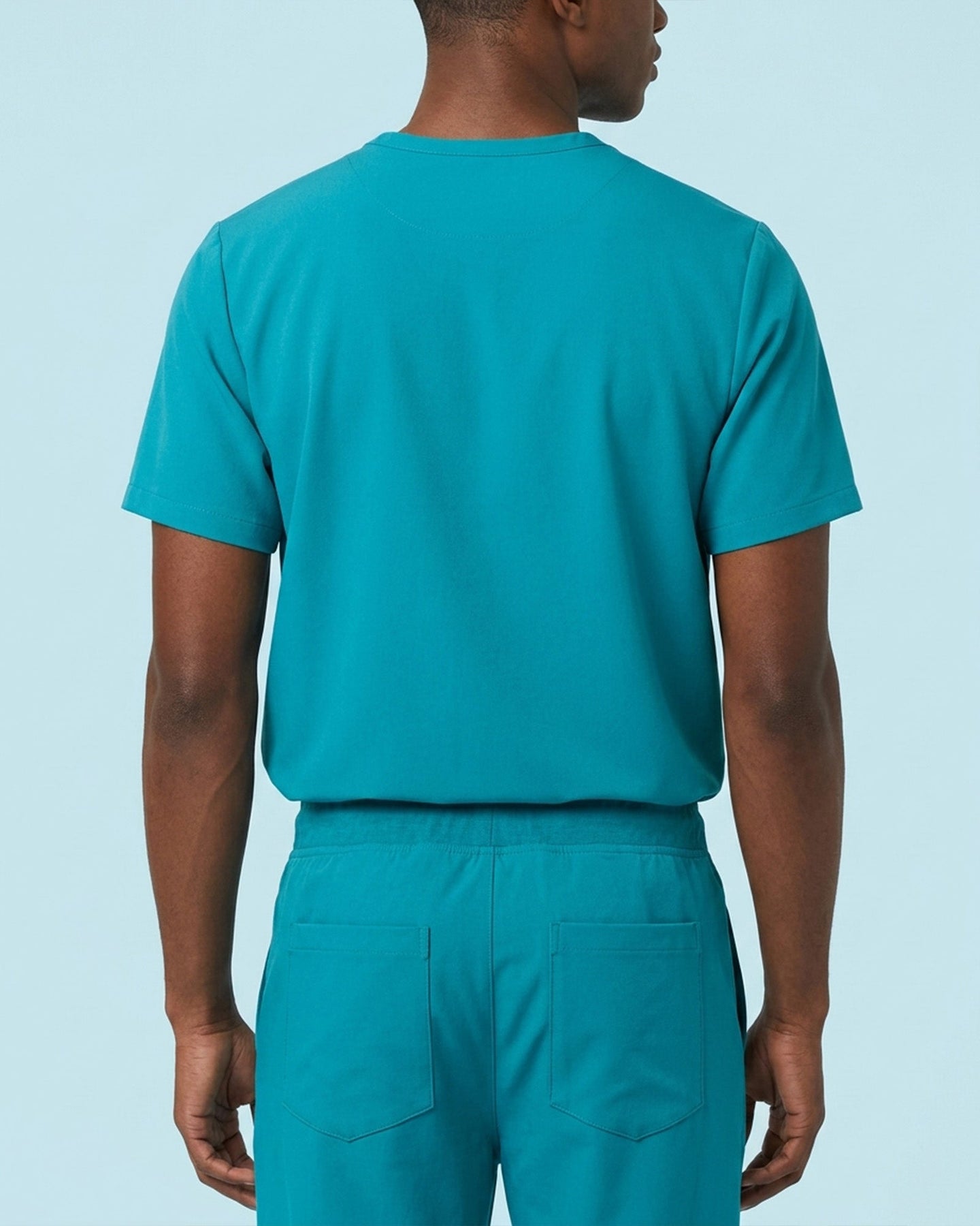 Men's One-Pocket V-neck Scrub Top Marina - Scrubloop
