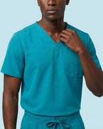 Men's One-Pocket V-neck Scrub Top Marina - Scrubloop
