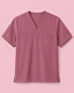Men's One-Pocket V-neck Scrub Top Mauve - Scrubloop
