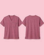 Men's One-Pocket V-neck Scrub Top Mauve - Scrubloop