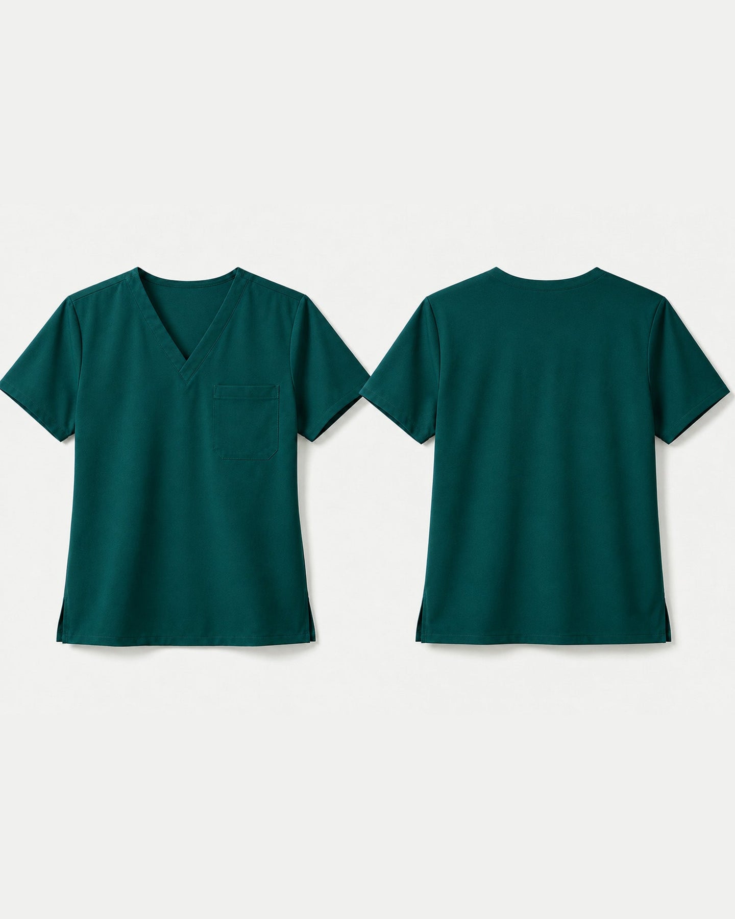 Men's One-Pocket V-neck Scrub Top Midnight Green - Scrubloop