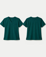 Men's One-Pocket V-neck Scrub Top Midnight Green - Scrubloop