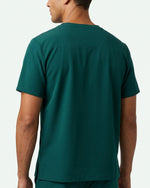 Men's One-Pocket V-neck Scrub Top Midnight Green - Scrubloop