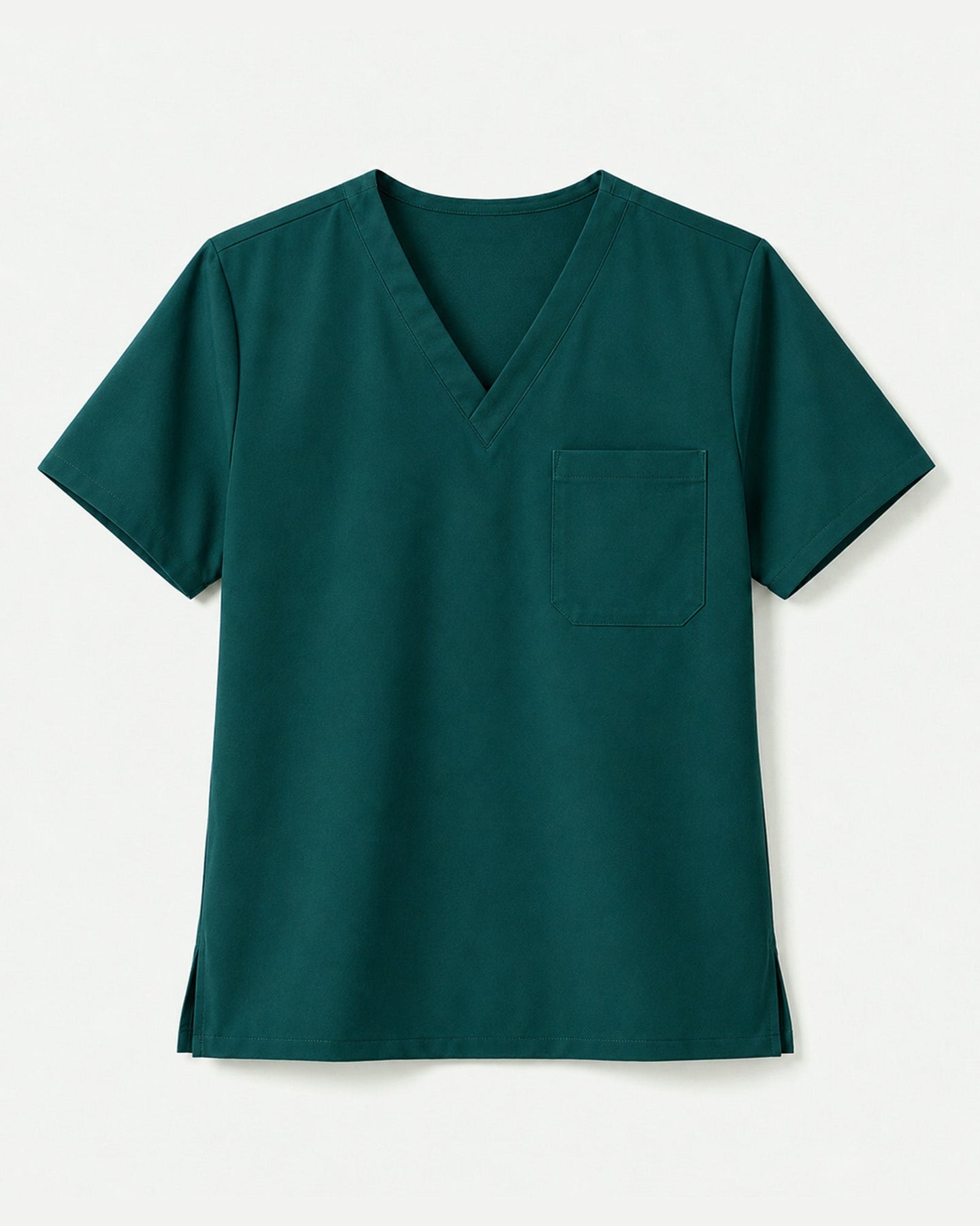 Men's One-Pocket V-neck Scrub Top Midnight Green - Scrubloop