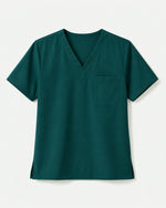 Men's One-Pocket V-neck Scrub Top Midnight Green - Scrubloop