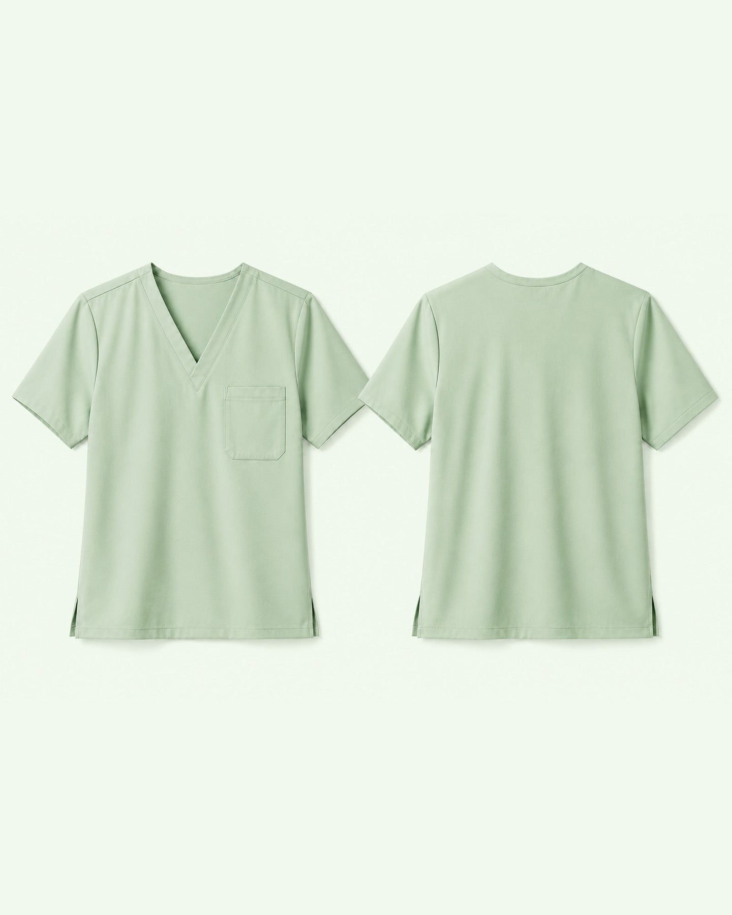 Men's One-Pocket V-neck Scrub Top Mint - Scrubloop