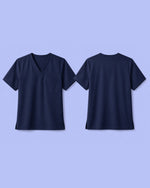 Men's One-Pocket V-neck Scrub Top Navy - Scrubloop