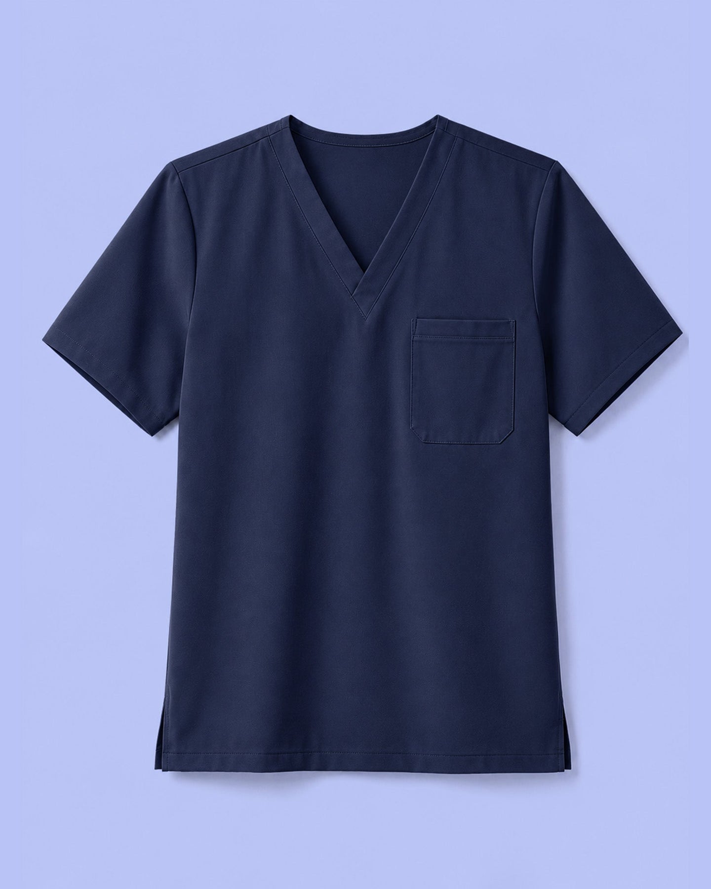 Men's One-Pocket V-neck Scrub Top Navy - Scrubloop
