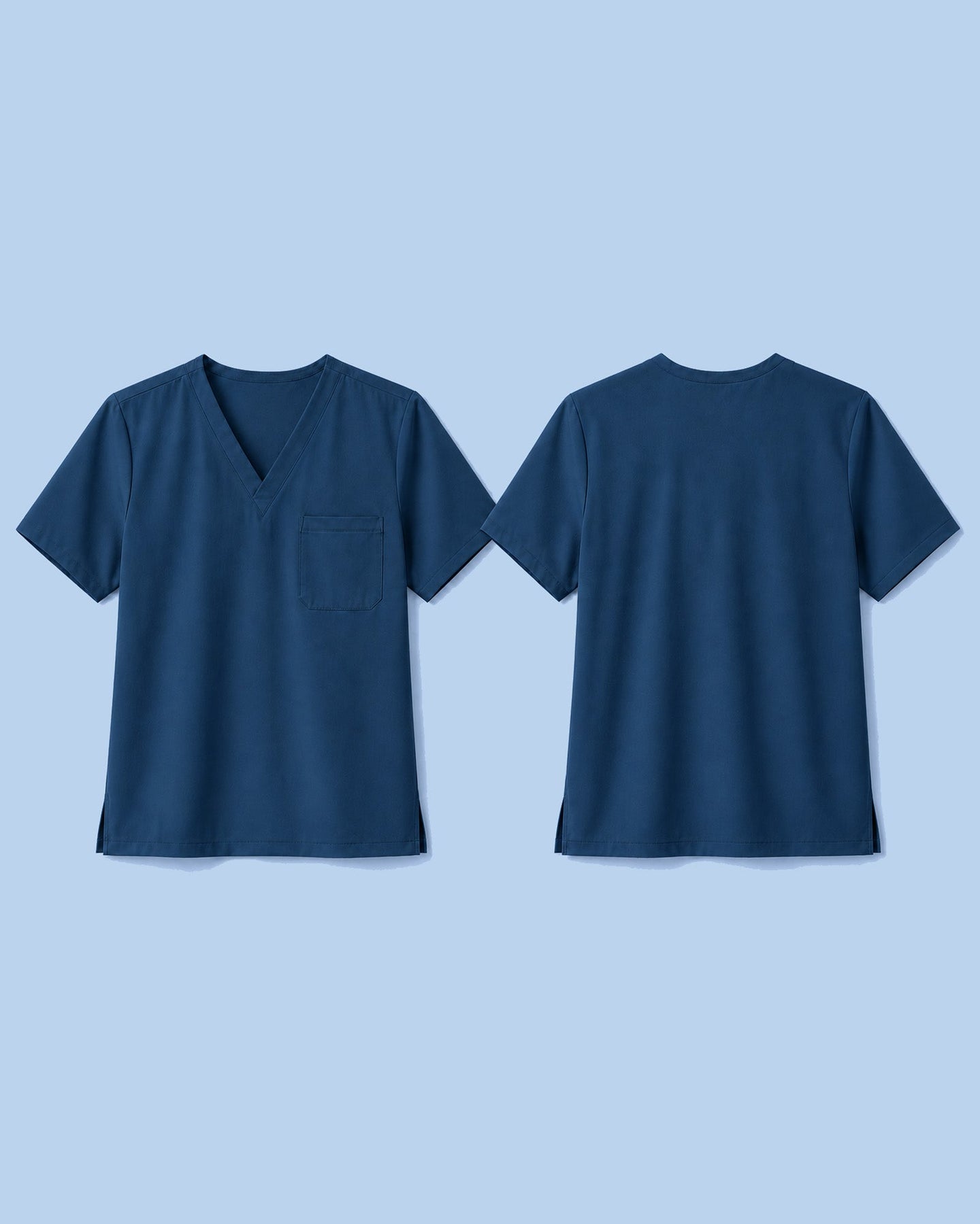 Men's One-Pocket V-neck Scrub Top Ocean - Scrubloop