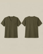 Men's One-Pocket V-neck Scrub Top Olive - Scrubloop