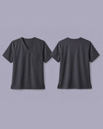 Men's One-Pocket V-neck Scrub Top Pewter - Scrubloop