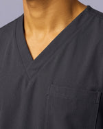 Men's One-Pocket V-neck Scrub Top Pewter - Scrubloop